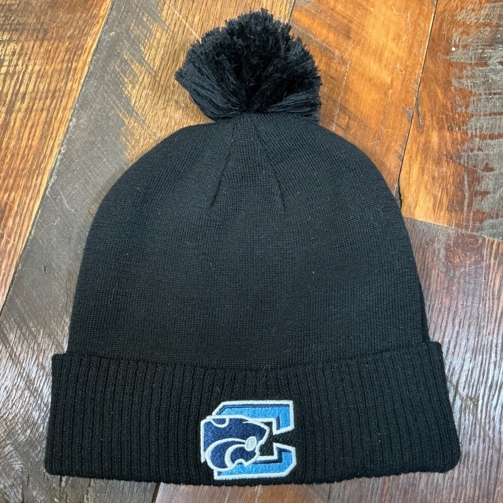 Adidas Black Pom Pom Beanie Hat with Embroidered Logo One Size